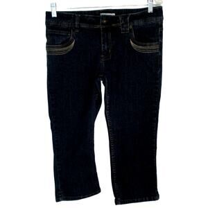 Hot Bottoms Women's  Mid Rise Stretch Blue Jean Capri Pants Size 13/14